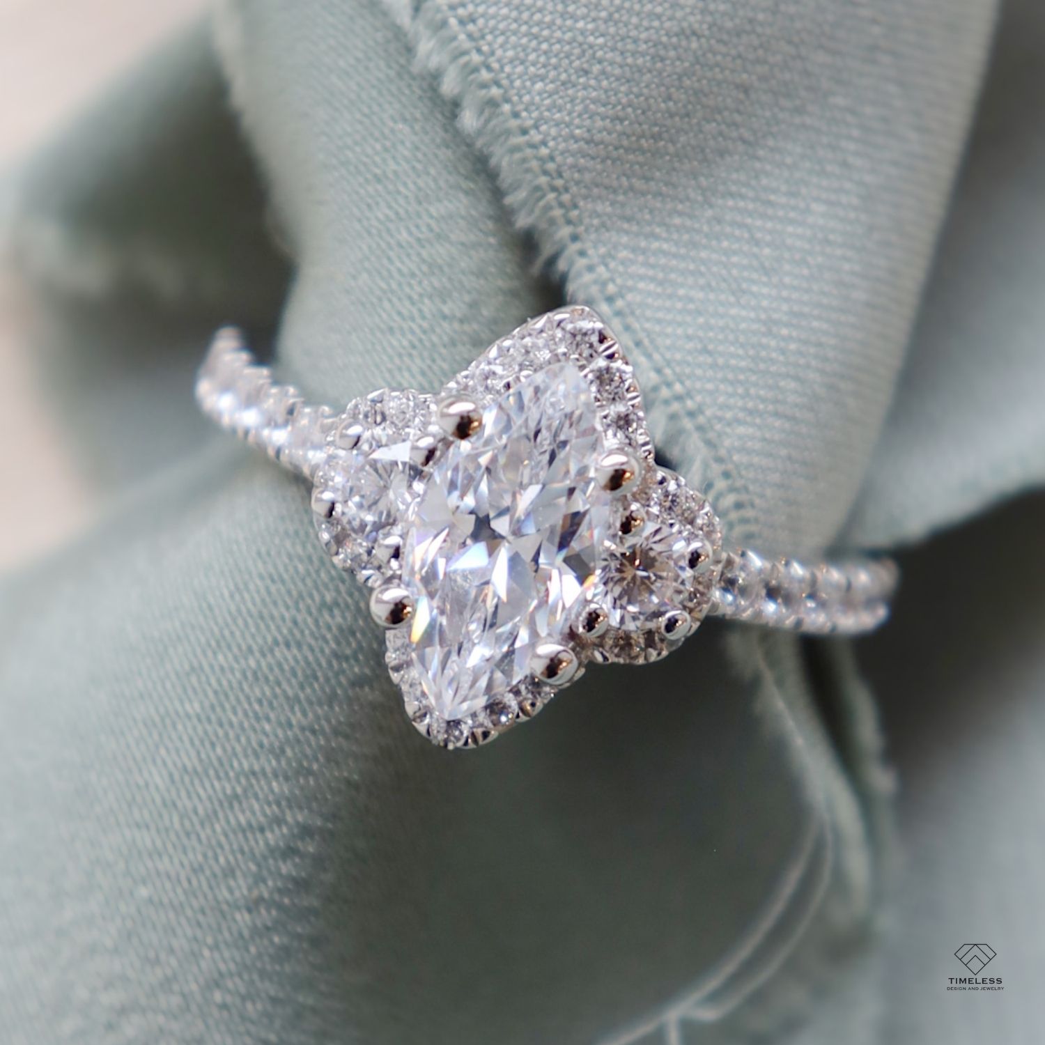 Custom Diamond & Accent Diamonds Engagement Ring in Salt Lake City by Timeless Design and Jewelry