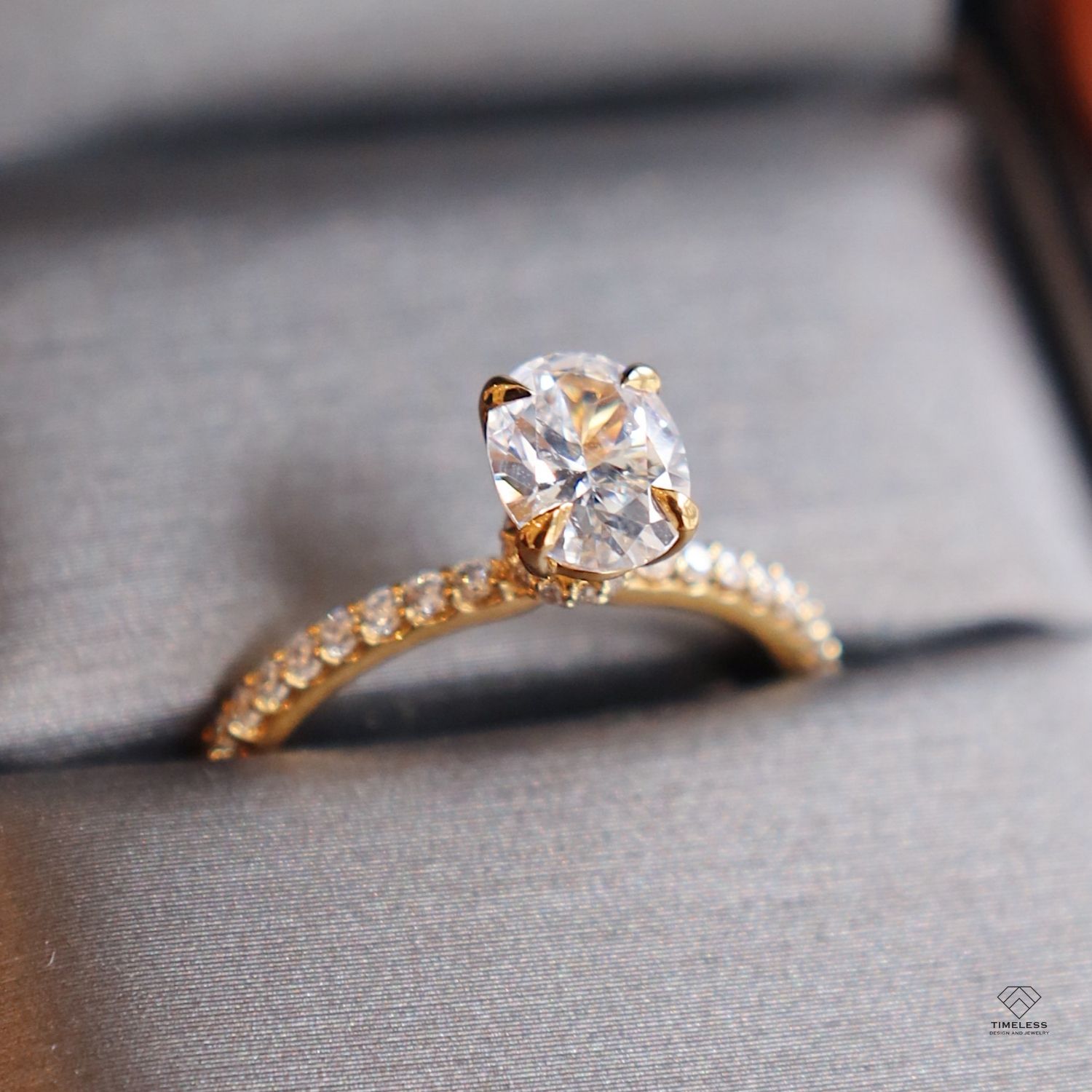 Custom Oval Cut Diamond & Gold Engagement Ring in Salt Lake City by Timeless Design and Jewelry