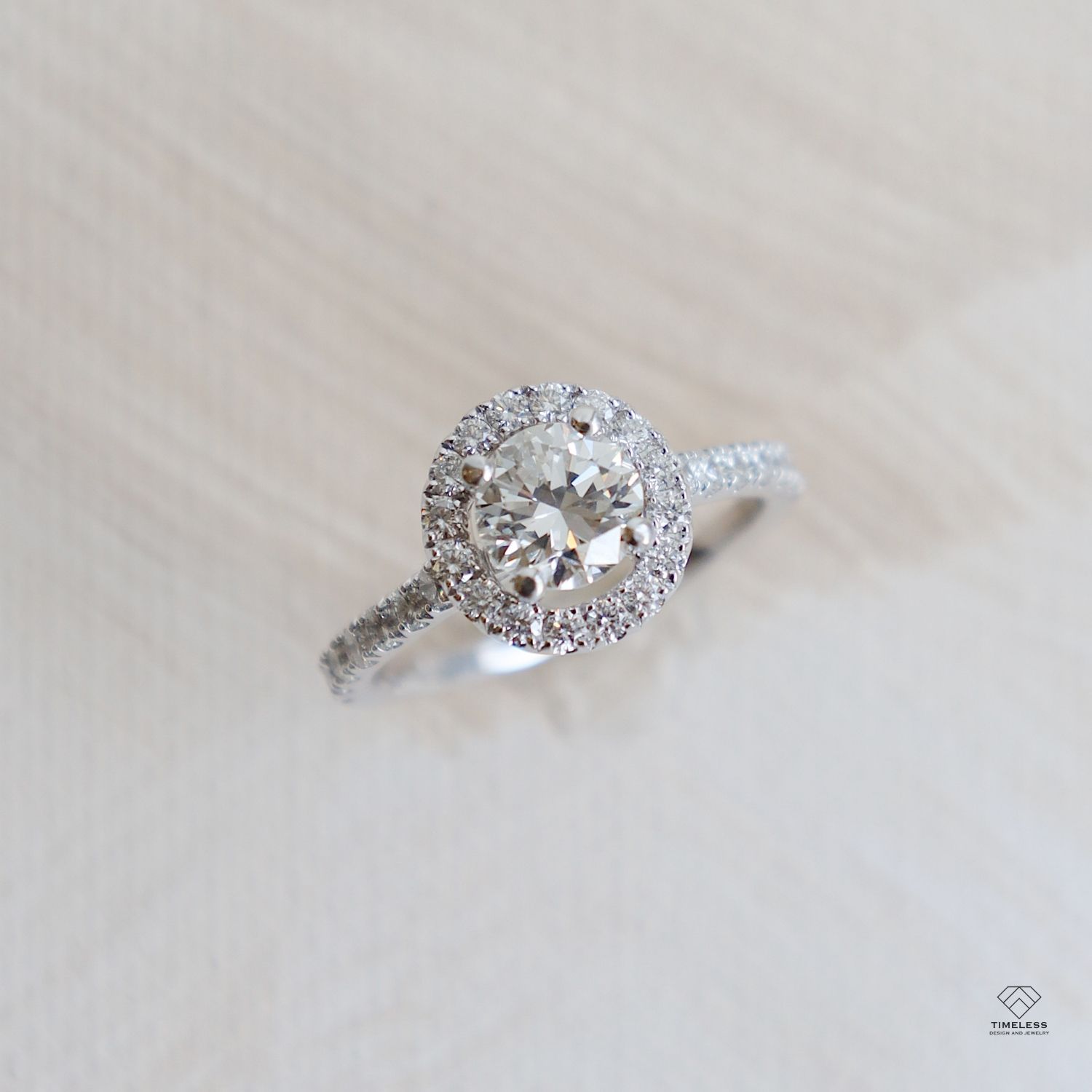 Custom Round Brilliant Cut Diamond Engagement Ring in Salt Lake City by Timeless Design and Jewelry
